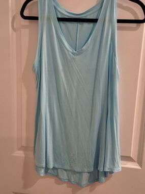 Light Blue V-Neck Women's Tank Top